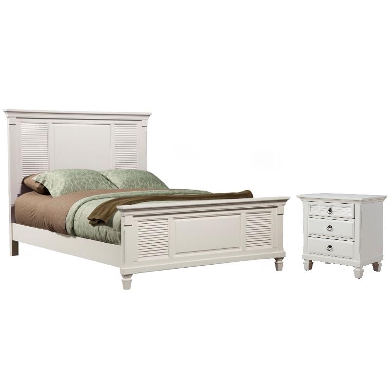 Home Square 2-Piece Set with Winchester Nightstand & Queen Panel Bed