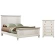 Home Square 2-Piece Set with 5 Drawer Chest & Queen Panel Bed in White