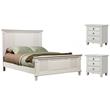 Home Square 3-Piece Set with 2 Nightstands & King Wood Shutter Panel Bed