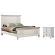 Home Square 2-Piece Set with 3 Drawer Nightstand & King Shutter Panel Bed
