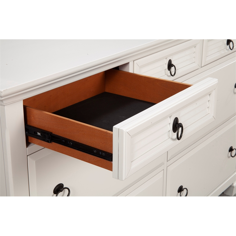 Home Square 2-Piece Set with 7 Drawer Dresser & King Shutter Panel Bed