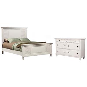 Home Square 2-Piece Set with 7 Drawer Dresser & King Shutter Panel Bed
