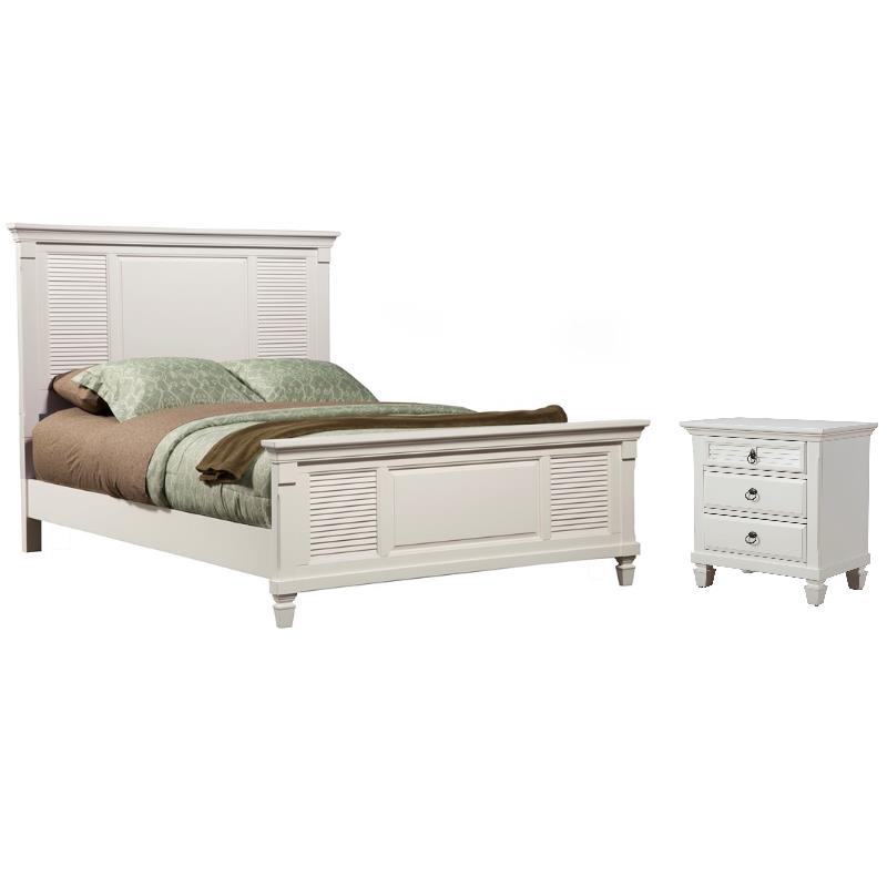Home Square 2-Piece Set with 3 Drawer Nightstand & California King Panel Bed