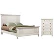 Home Square 2-Piece Set with 5 Drawer Chest & California King Shutter Panel Bed