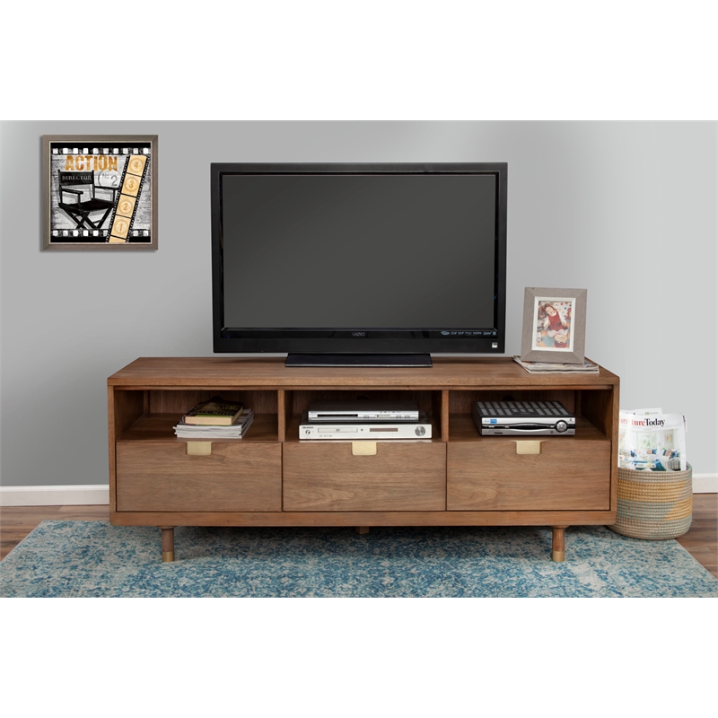Home Square 2-Piece Set with Easton 3 Drawer Chest & TV Console in Sand