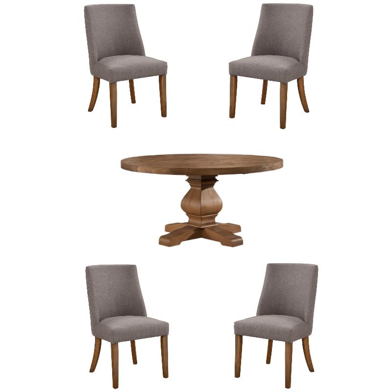 Home Square 5-Piece Set with Kensington Dining Table & 4 Parson Dining Chairs