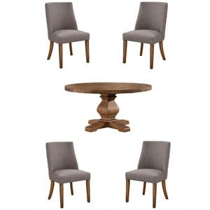 Home Square 5-Piece Set with Kensington Dining Table & 4 Parson Dining Chairs