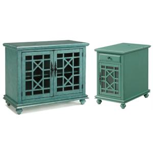 Home Square 2-Piece Set with Elegant Chairside Table & Jules 38&quot TV Stand