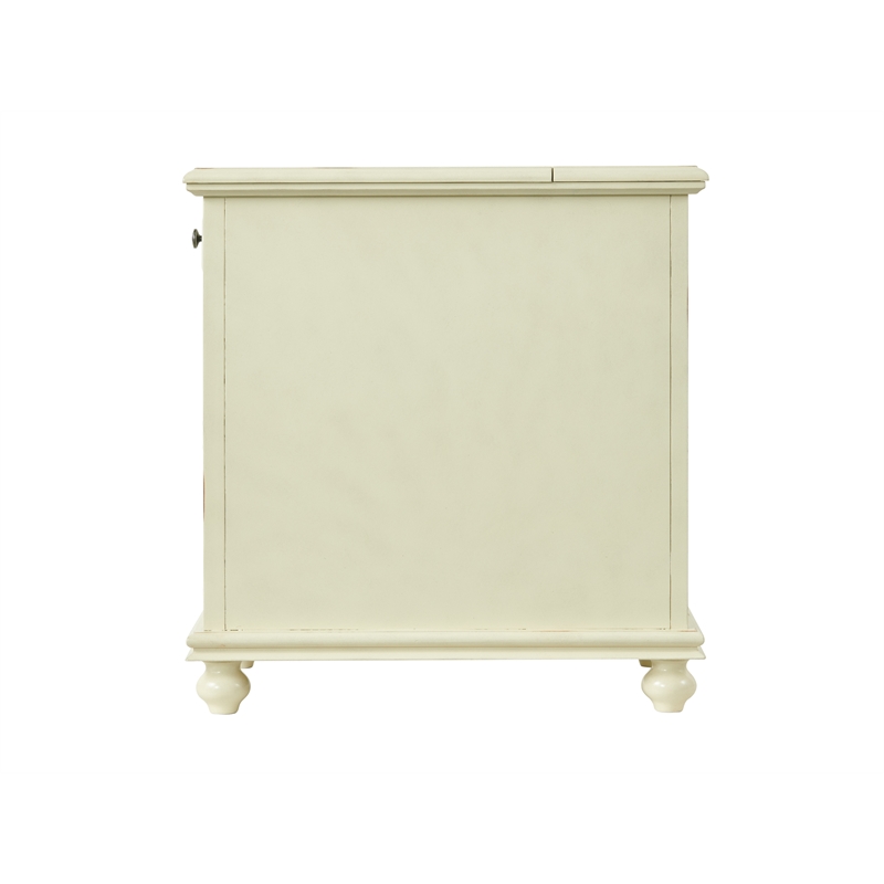 Home Square 2-Piece Set with Elegant Chairside Table & Jules TV Stand in White