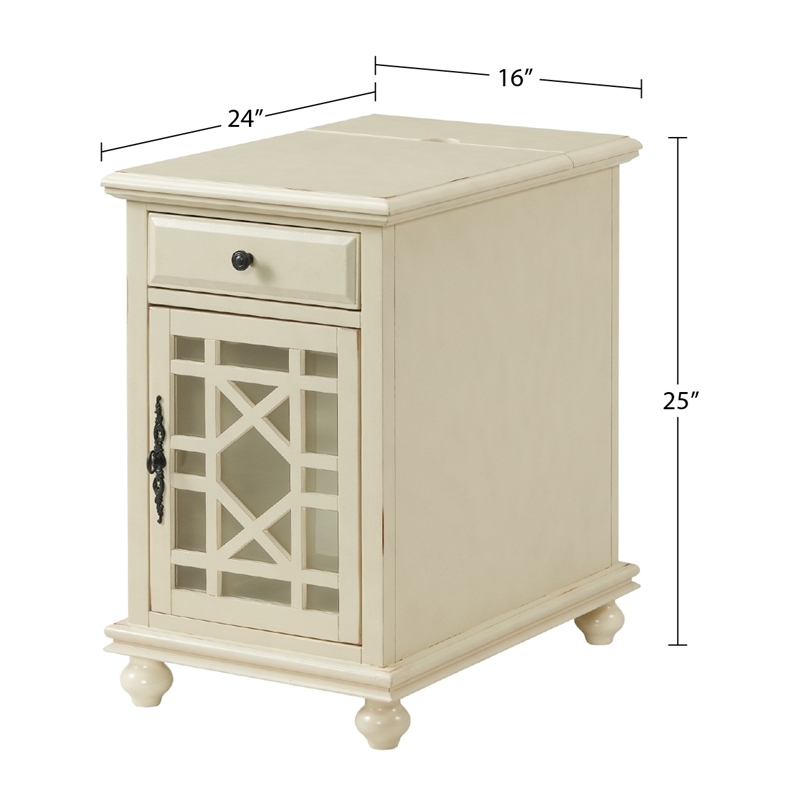 Home Square 2-Piece Set with Elegant Chairside Table & 38