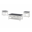 Home Square 2-Piece Set with Del Mar 3 Drawer Coffee Table & 1 Drawer End Table