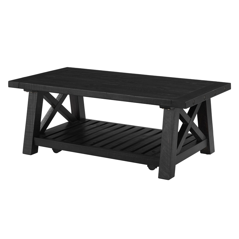 Home Square 2-Piece Set with Bolton Coffee Table & End Table in Black Stain