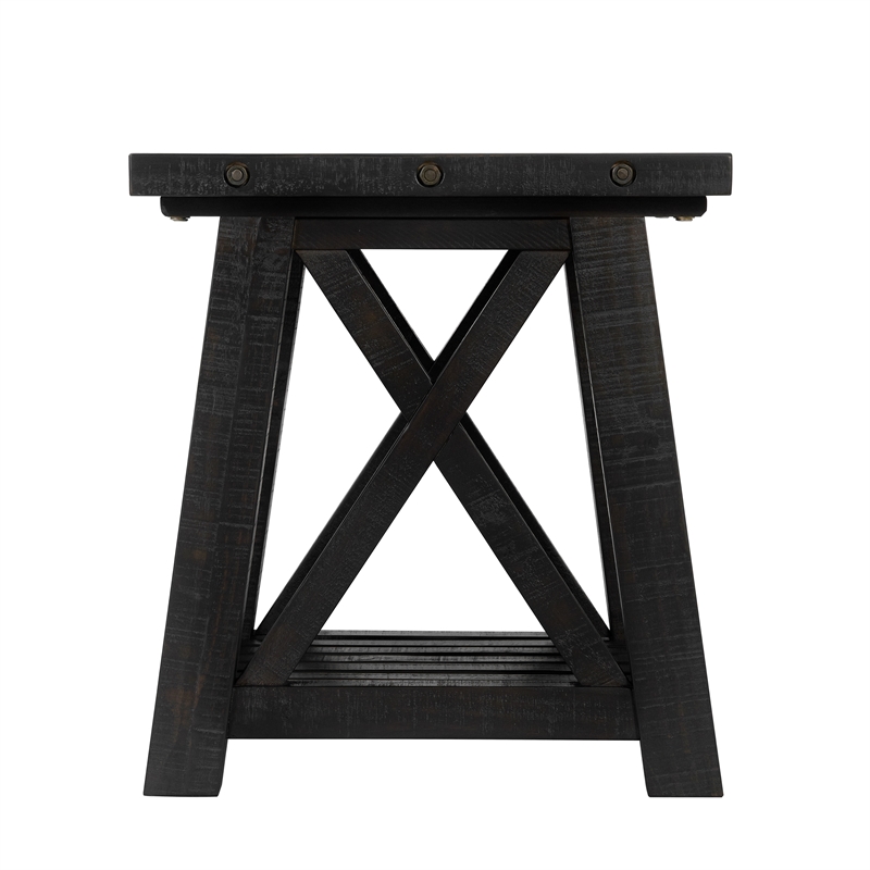 Home Square 2-Piece Set with Bolton Coffee Table & End Table in Black Stain