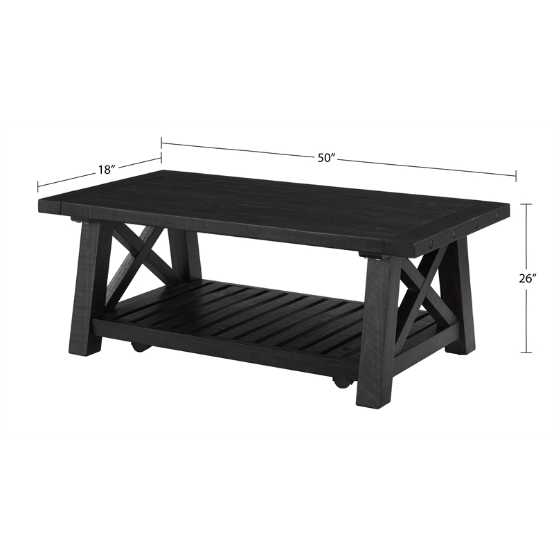 Home Square 2-Piece Set with Bolton Coffee Table & End Table in Black Stain