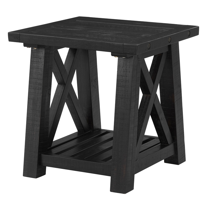 Home Square 2-Piece Set with Bolton Coffee Table & End Table in Black Stain
