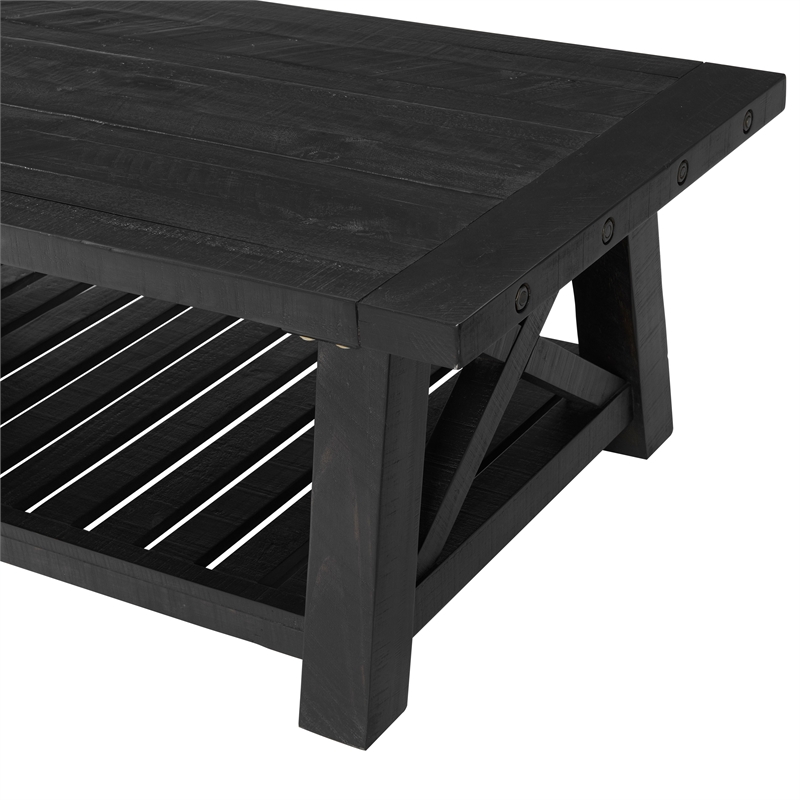 Home Square 2-Piece Set with Bolton Coffee Table & End Table in Black Stain