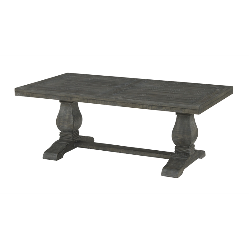 Home Square 2-Piece Set with Napa Solid Wood Coffee Table & End Table in Gray