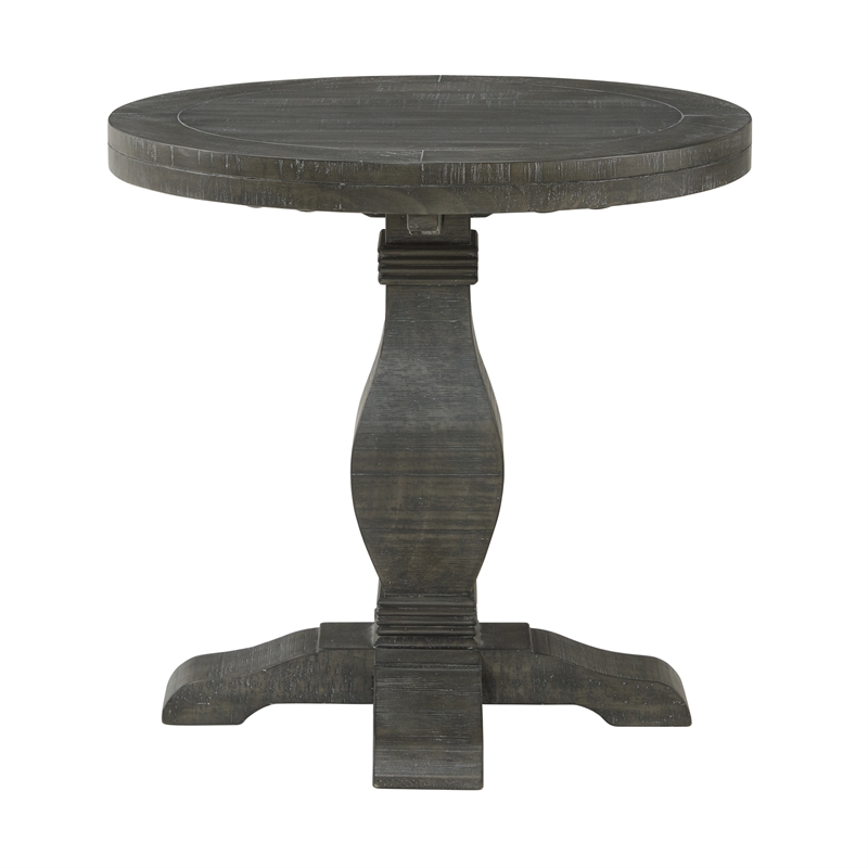 Home Square 2-Piece Set with Napa Solid Wood Coffee Table & End Table in Gray