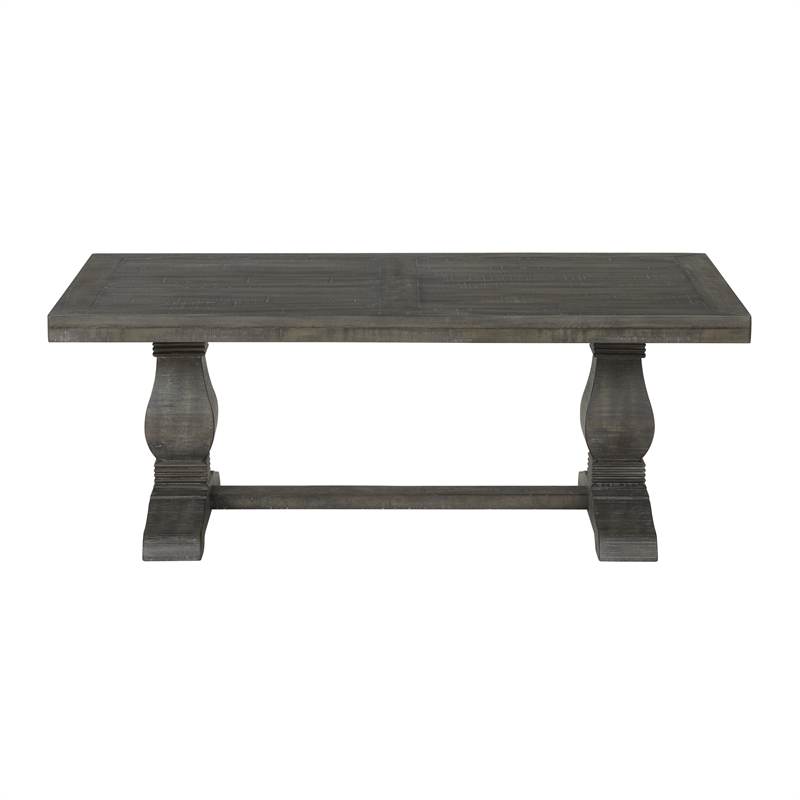 Home Square 2-Piece Set with Napa Solid Wood Coffee Table & End Table in Gray