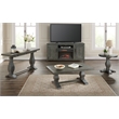 Home Square 2-Piece Set with Napa Solid Wood Coffee Table & End Table in Gray
