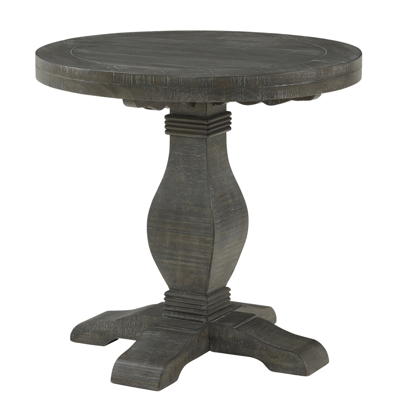 Home Square 2-Piece Set with Napa Solid Wood Coffee Table & End Table in Gray
