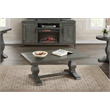 Home Square 2-Piece Set with Napa Solid Wood Coffee Table & End Table in Gray