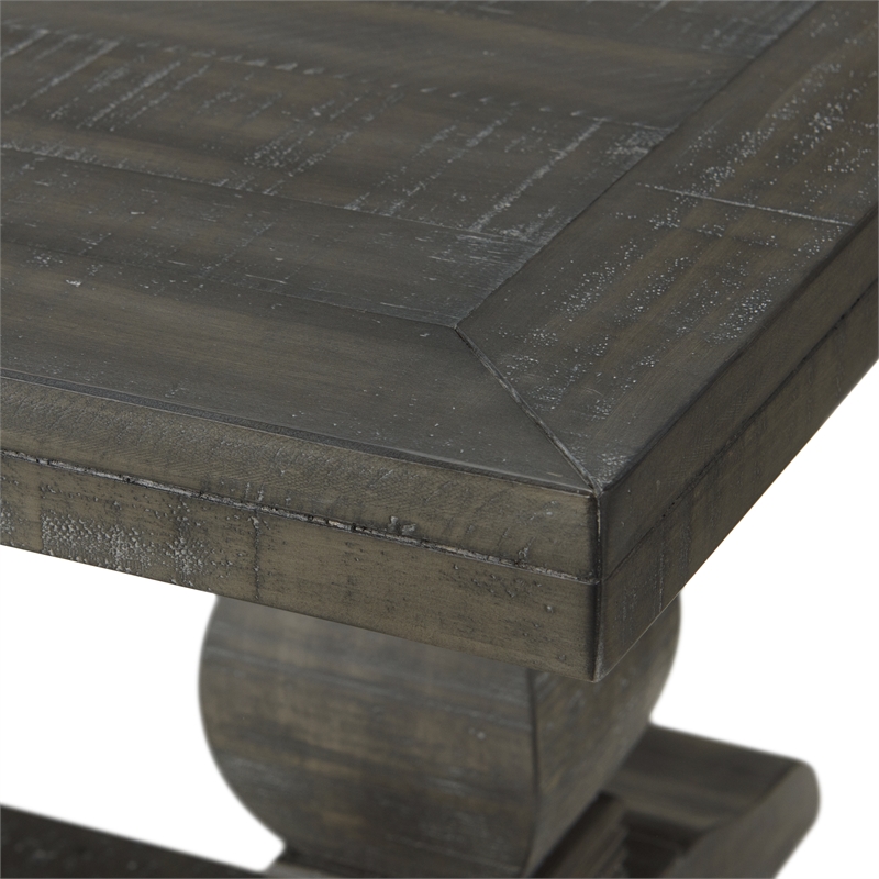 Home Square 2-Piece Set with Napa Solid Wood Coffee Table & End Table in Gray