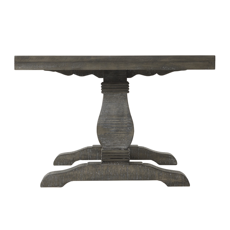 Home Square 2-Piece Set with Napa Solid Wood Coffee Table & End Table in Gray