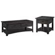 Home Square 2-Piece Set with 2 Drawer Coffee Table & End Table in Antique Black