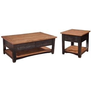 Home Square 2-Piece Set with 2 Drawer Coffee Table & End Table