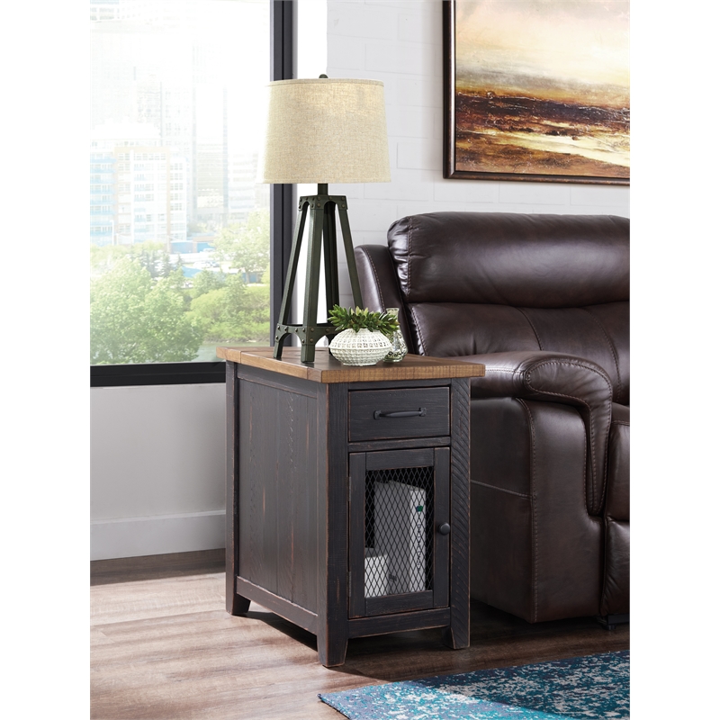 Home Square 2-Piece Set with Coffee Table & Chairside Table in Black and Honey