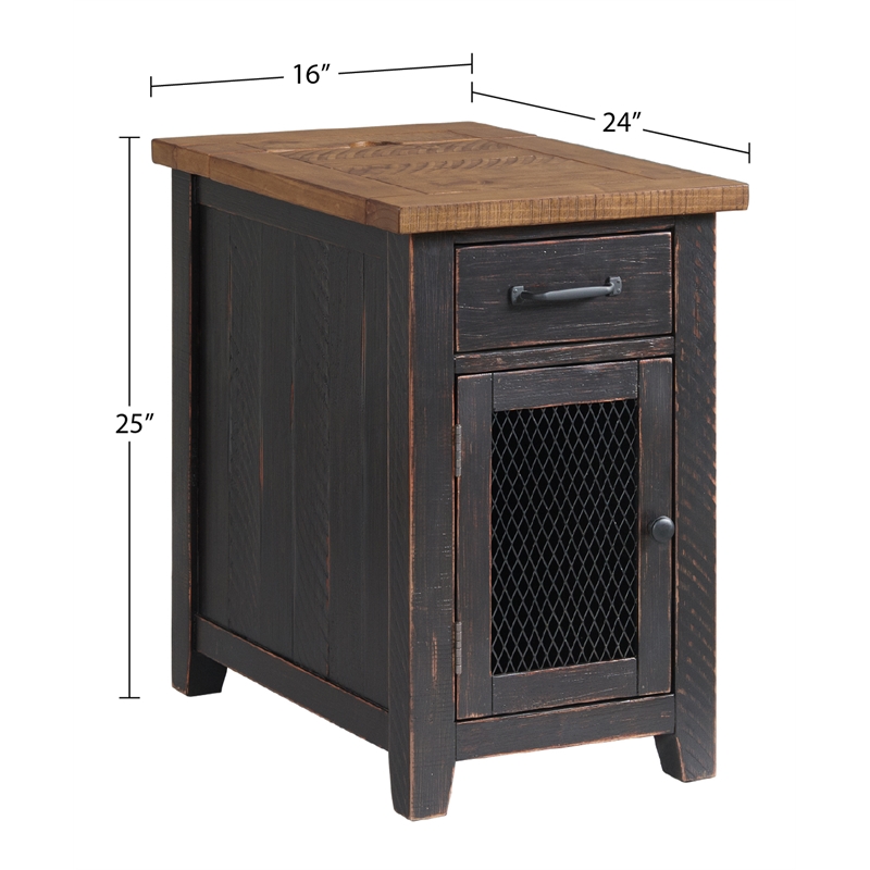 Home Square 2-Piece Set with Coffee Table & Chairside Table in Black and Honey