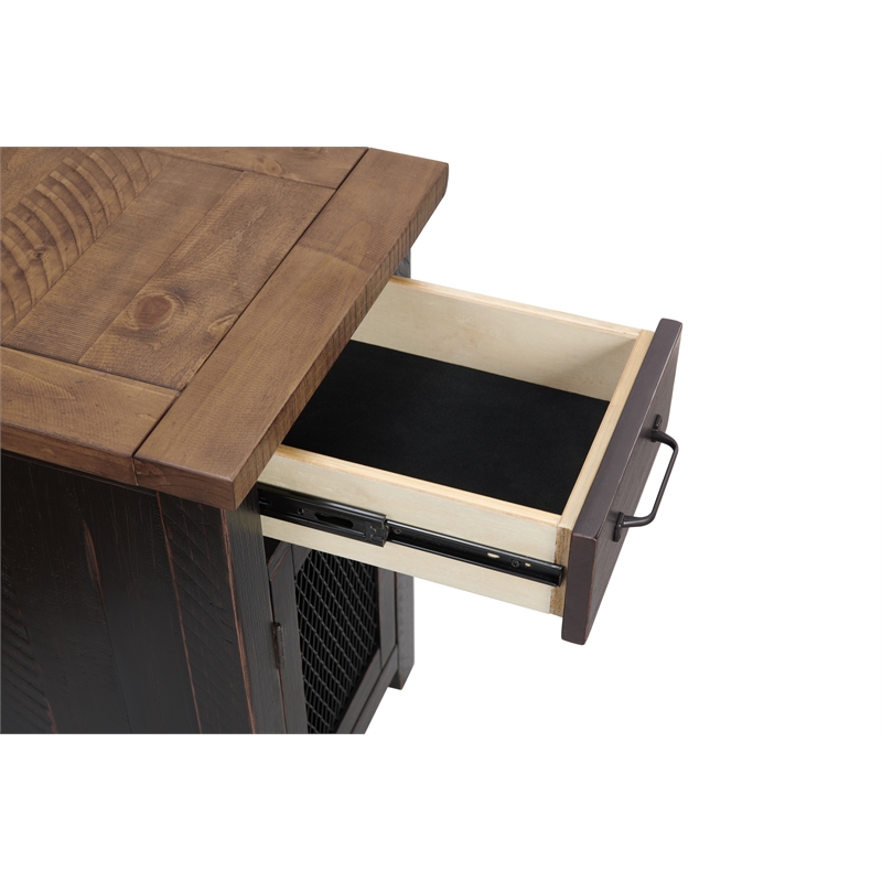 Home Square 2-Piece Set with Coffee Table & Chairside Table in Black and Honey