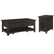 Home Square 2-Piece Set with 2 Drawer Coffee Table & Chairside Table