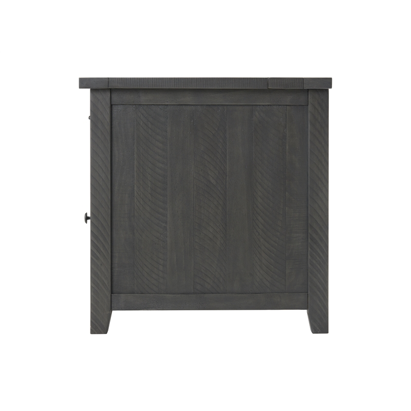 Home Square Rustic Chairside Table in Power Gray - Set of 2
