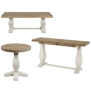 Home Square 3-Piece Set with Sofa Table & Coffee Table & Round End Table