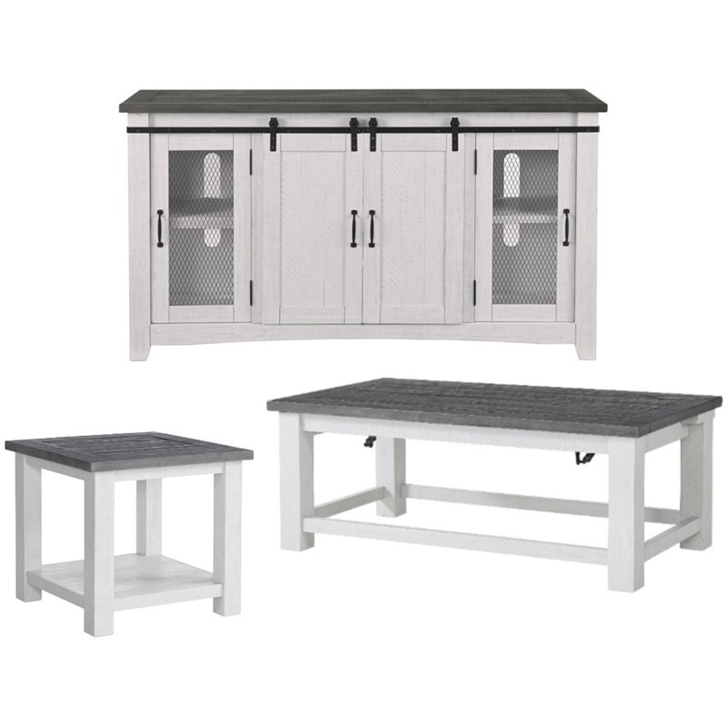 Home Square 3-Piece Set with TV Stand & Coffee Table & End Table
