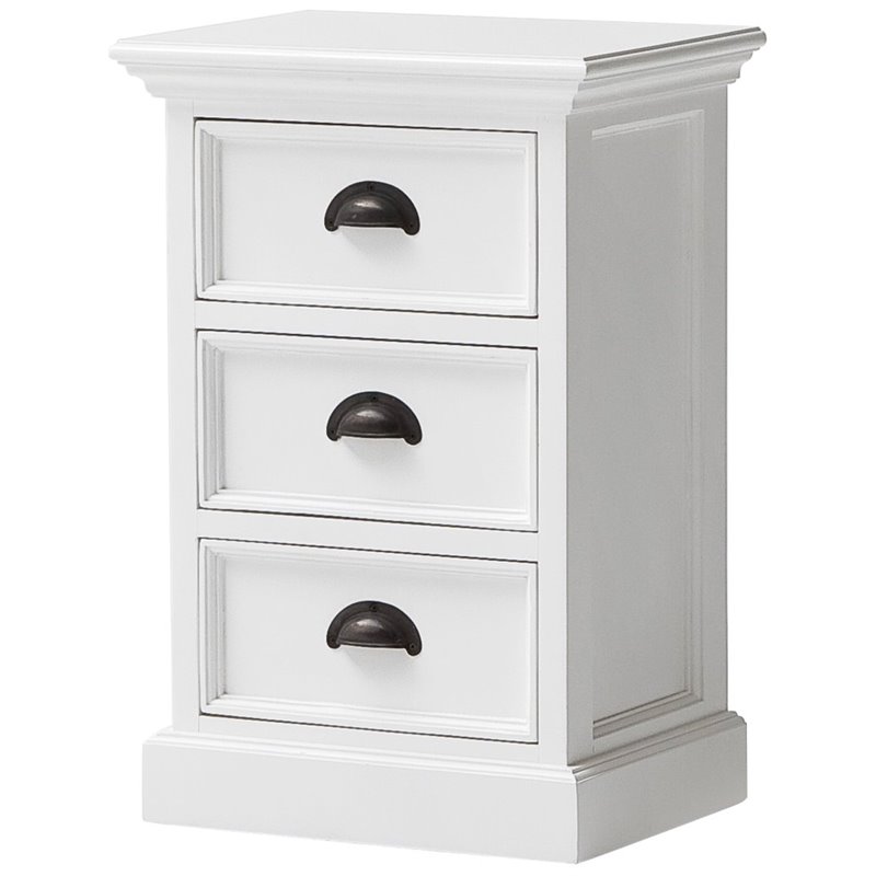 Home Square 3 Drawer Nightstand in Pure White Finish - Set of 2