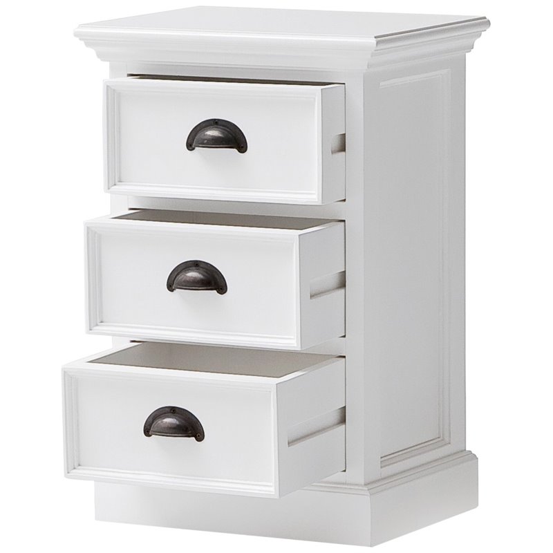 Home Square 3 Drawer Nightstand in Pure White Finish - Set of 2
