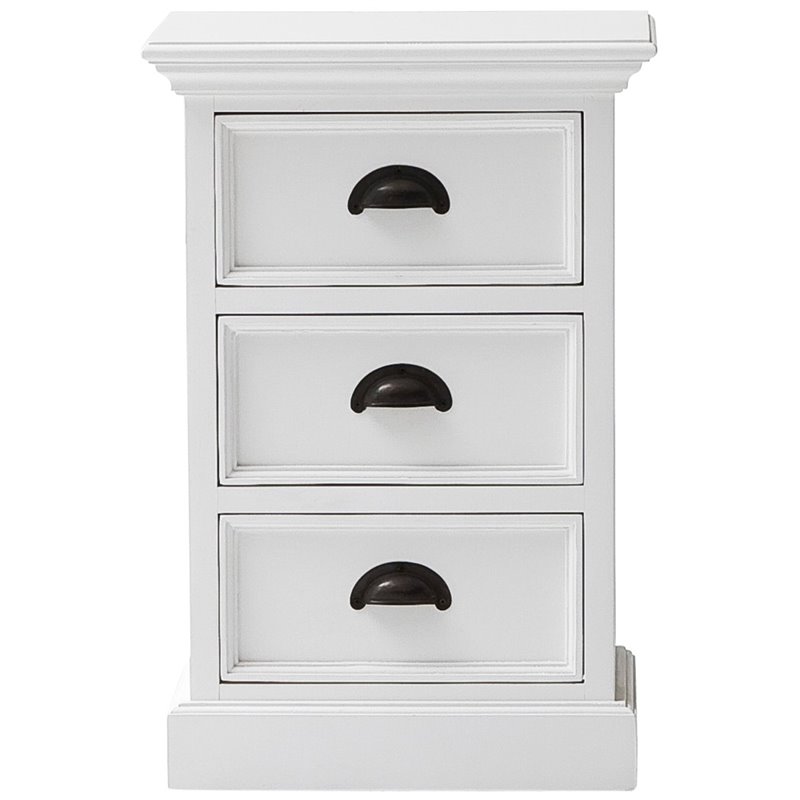 Home Square 3 Drawer Nightstand in Pure White Finish - Set of 2