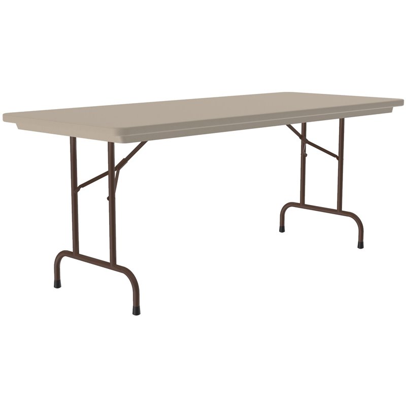 Home Square Blow-Molded Folding Table in Mocha Granite Finish - Set of 8