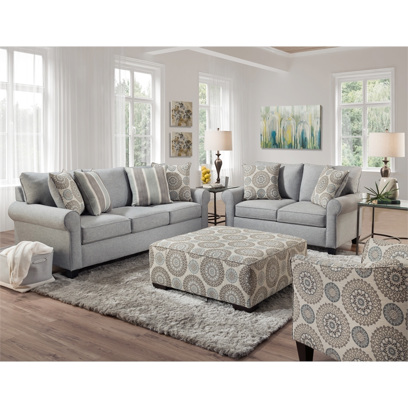 Home Square 5-Piece Set with Ottoman Chair Sofa Accent Chair & Ottoman
