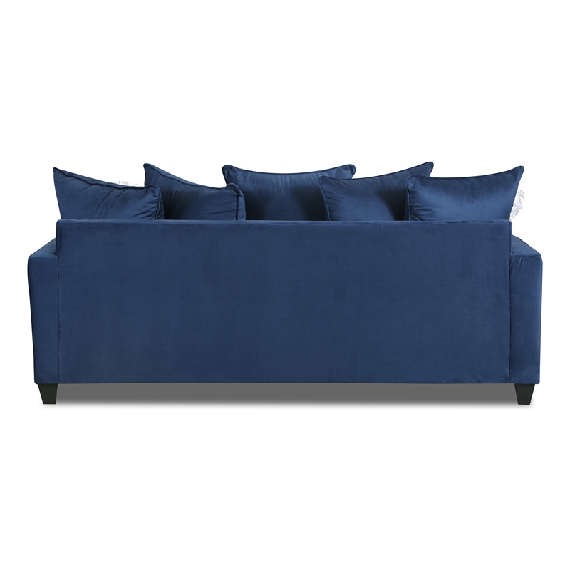 Home Square 3-Piece Set with Chair and Loveseat and Sofa in Navy Blue