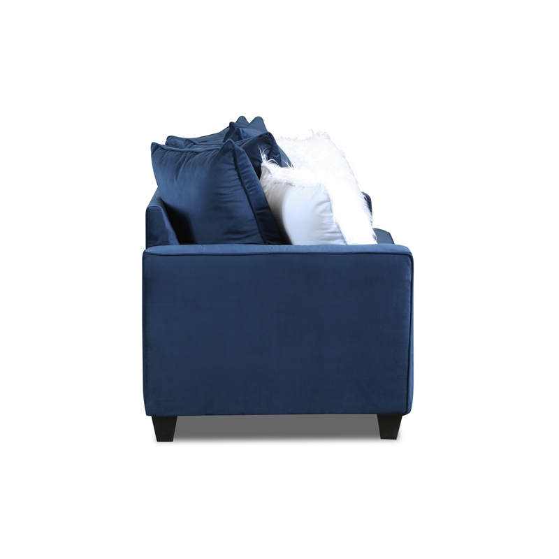 Home Square 3-Piece Set with Chair and Loveseat and Sofa in Navy Blue