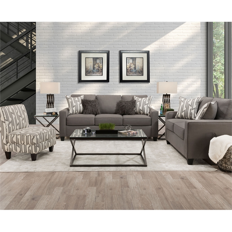 Home Square 4-Piece Set with Sofa Accent Chair Loveseat and Chair