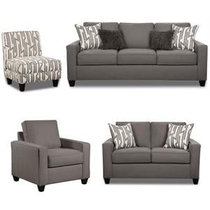 Home Square 4-Piece Set with Sofa Accent Chair Loveseat and Chair