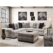 Home Square 2-Piece Set with Sectional and Plaid Cocktail Ottoman