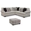 Home Square 2-Piece Set with Sectional and Plaid Cocktail Ottoman