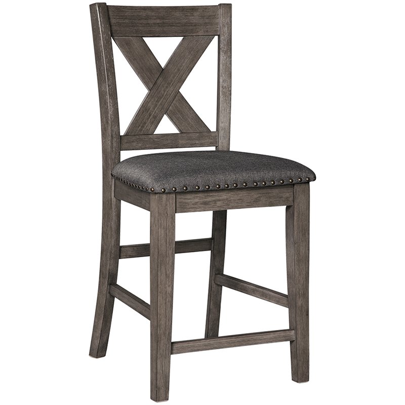 Home Square 5-Piece Set with Height Dining Table & 4 Counter Stools in Gray