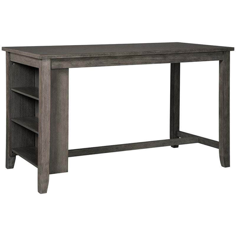 Home Square 5-Piece Set with Height Dining Table & 4 Counter Stools in Gray